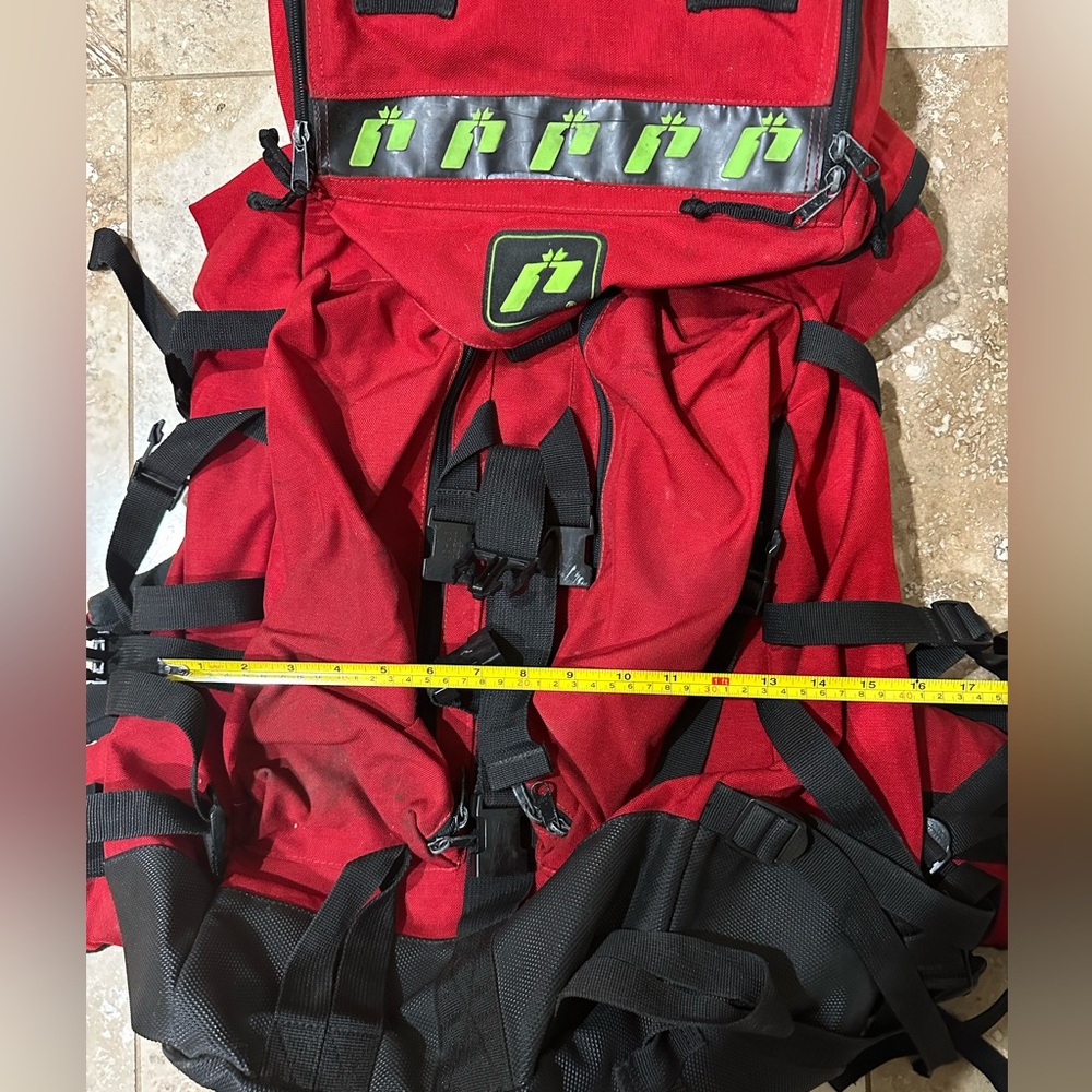 Red Backpacking Backpack With 4 Pockets, Internal… - image 5